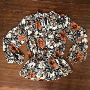 Bellatrix Floral Blouse with elastic waist (SM)